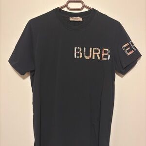 Burberry Black Short Sleeve Tee with Reflective Branding